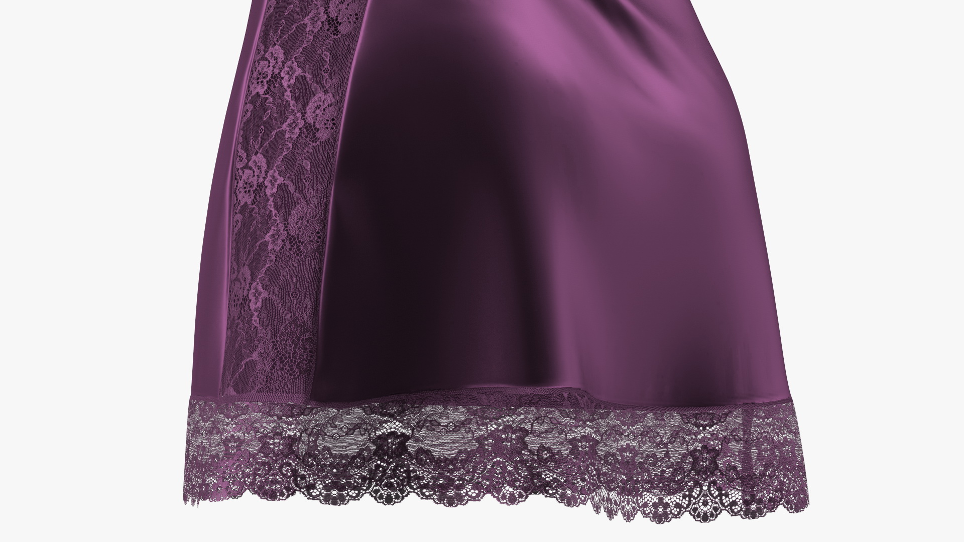 3D Women Sleepwear Satin Lace Purple model