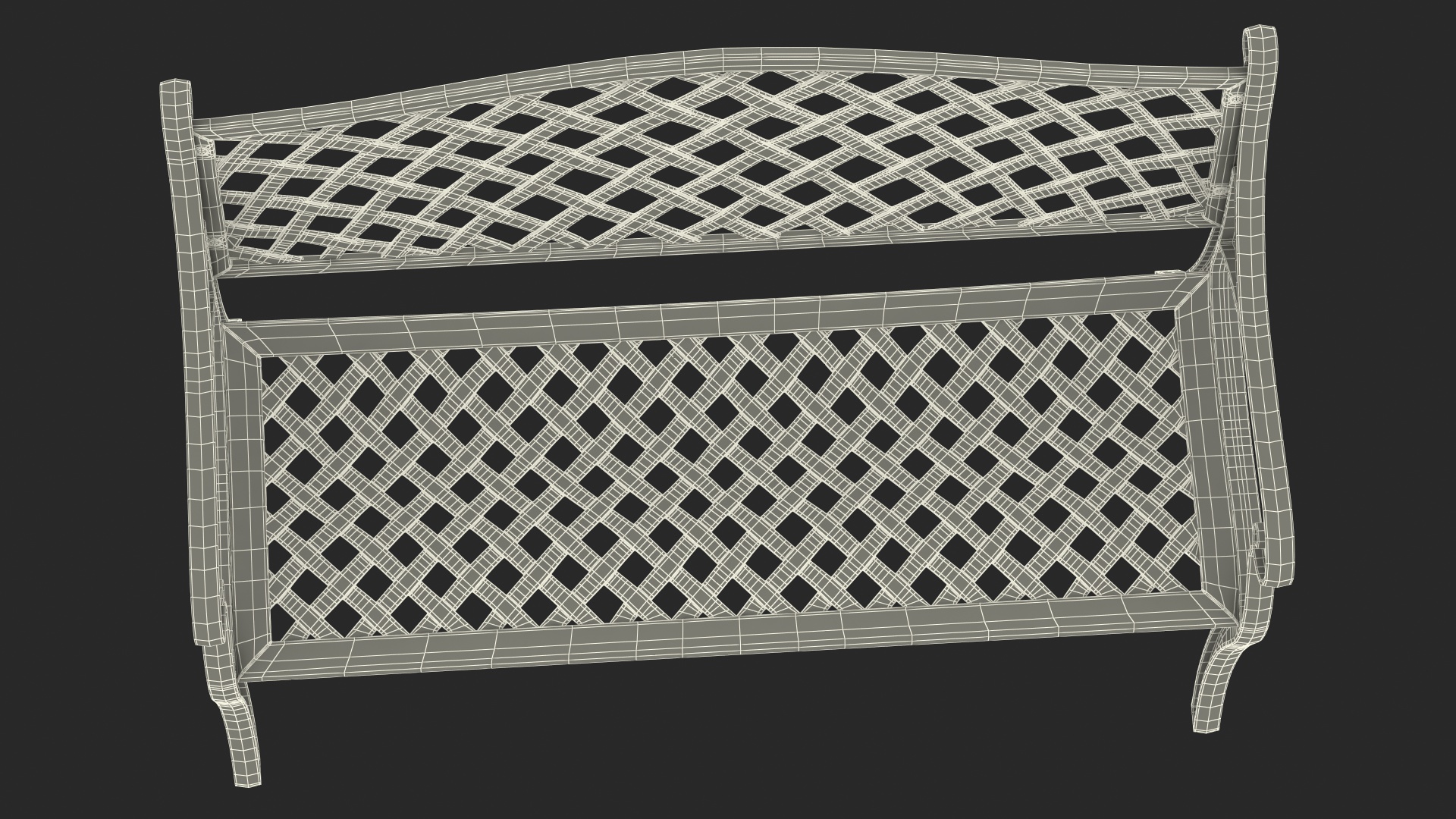 3D Outdoor Patio Garden Bench Bronze model
