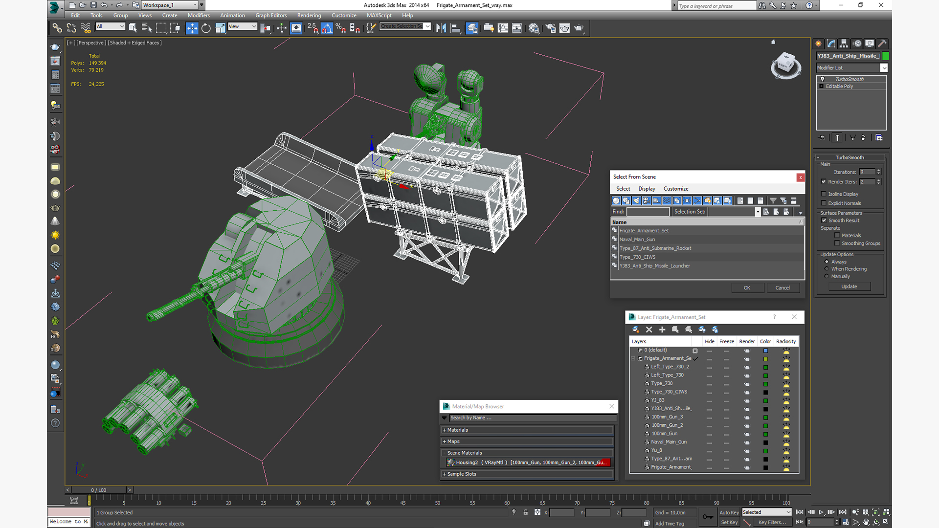 3D model Frigate Armament Set