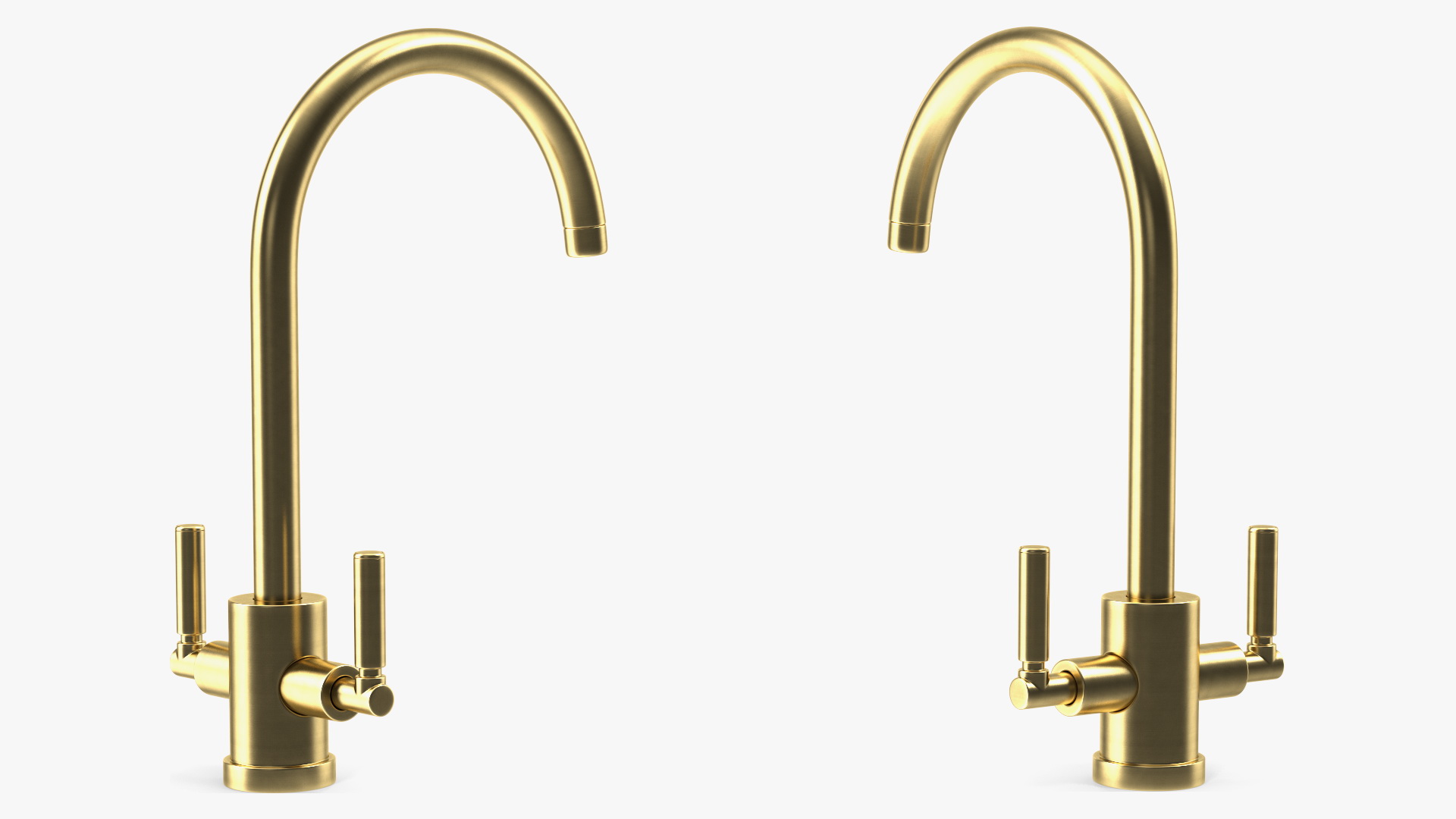 Monobloc Kitchen Tap Brushed Brass 3D model