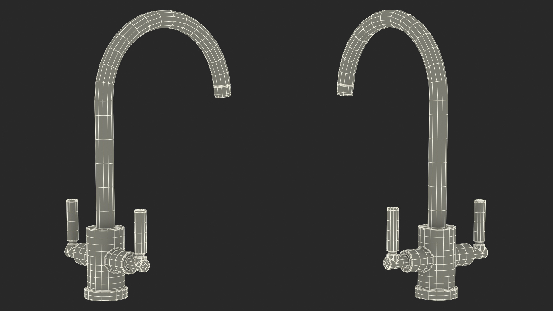Monobloc Kitchen Tap Brushed Brass 3D model