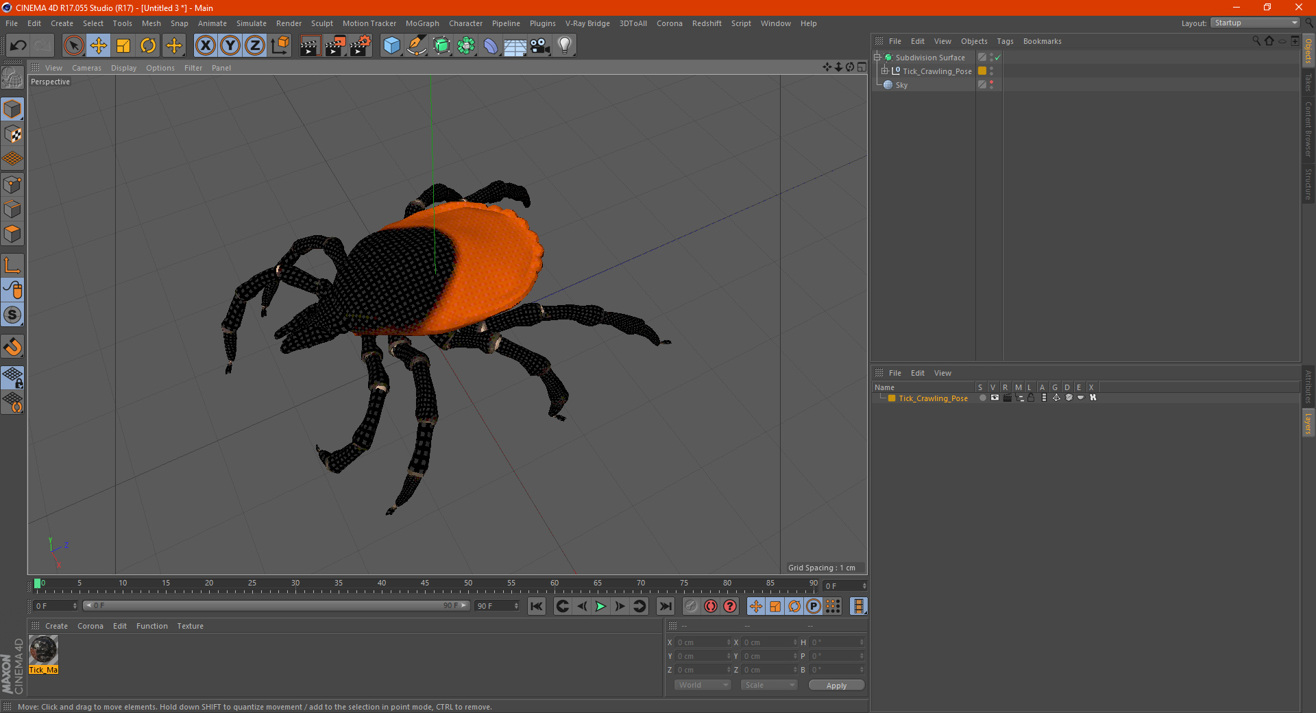 3D Tick Crawling Pose model
