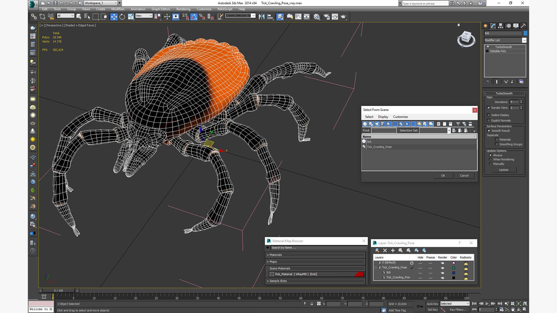 3D Tick Crawling Pose model
