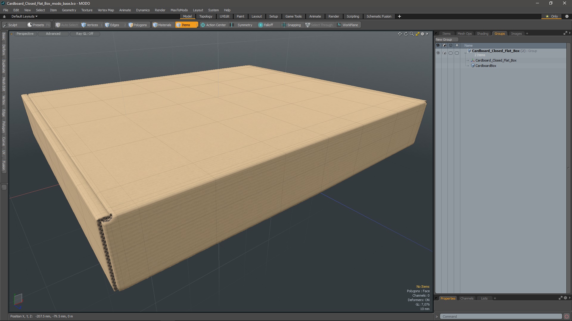 3D model Cardboard Closed Flat Box