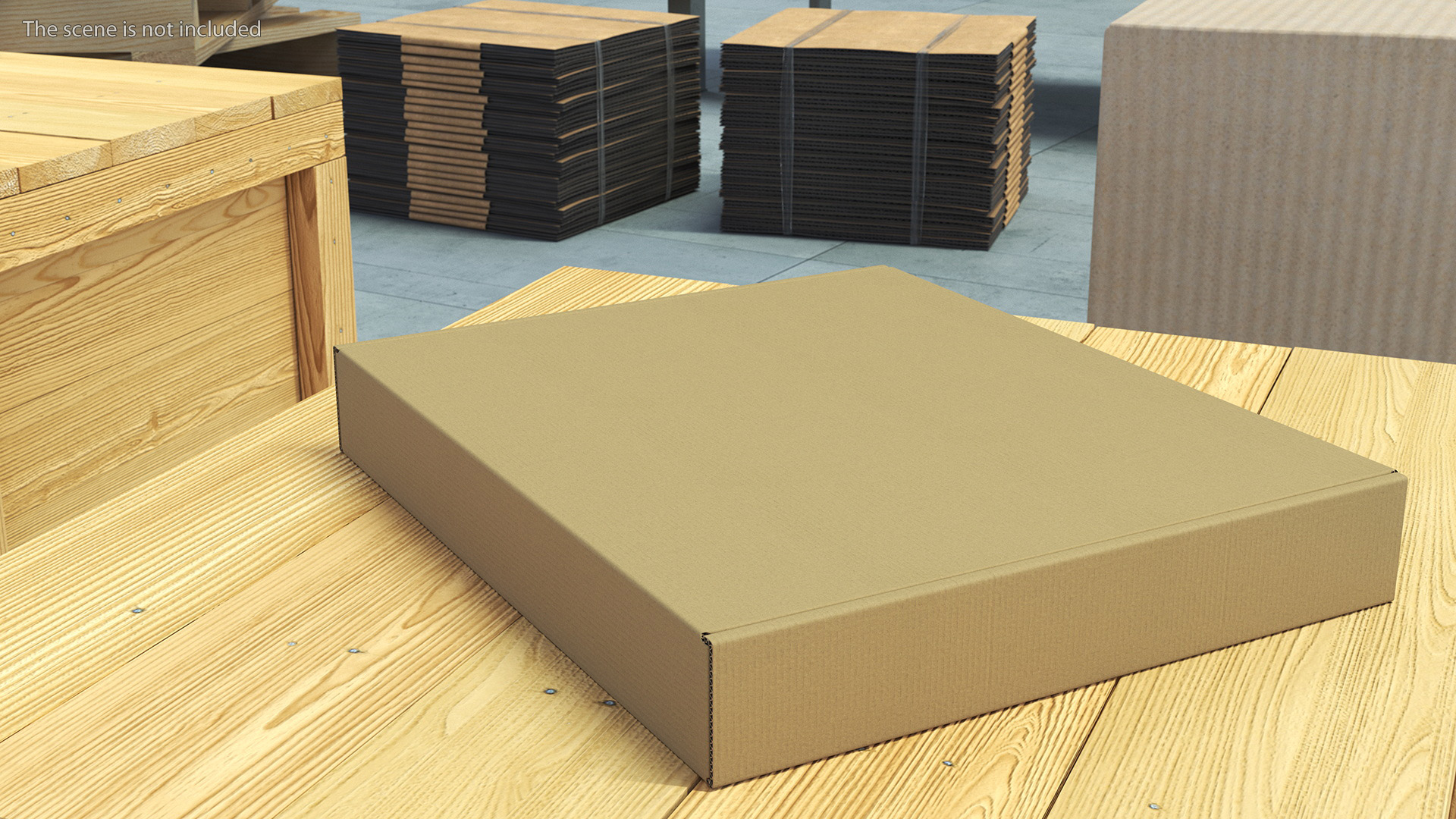 3D model Cardboard Closed Flat Box