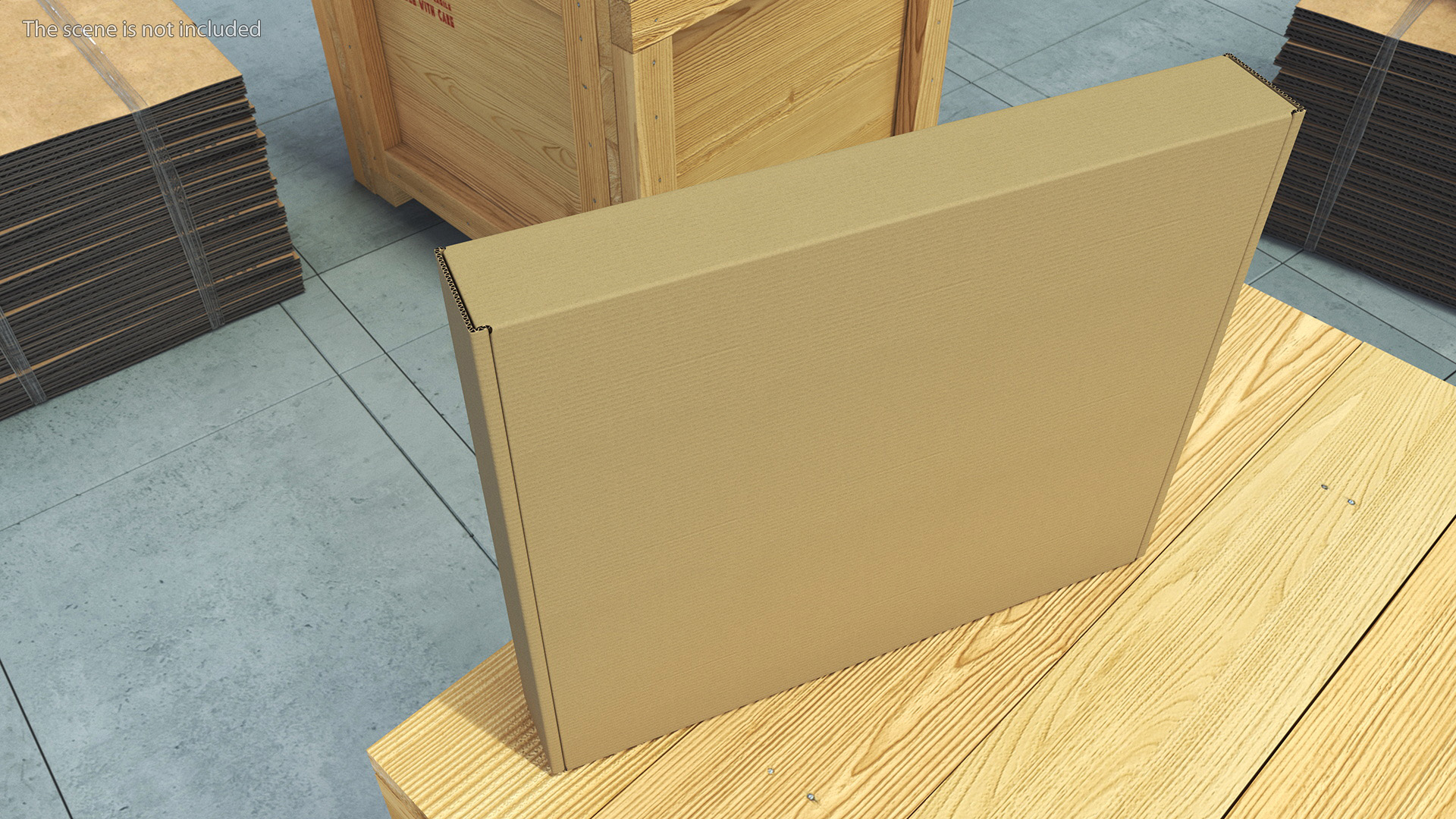 3D model Cardboard Closed Flat Box