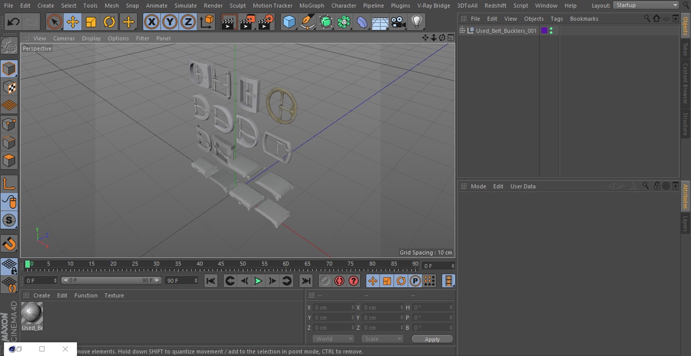 3D Used Belt Bucklers model