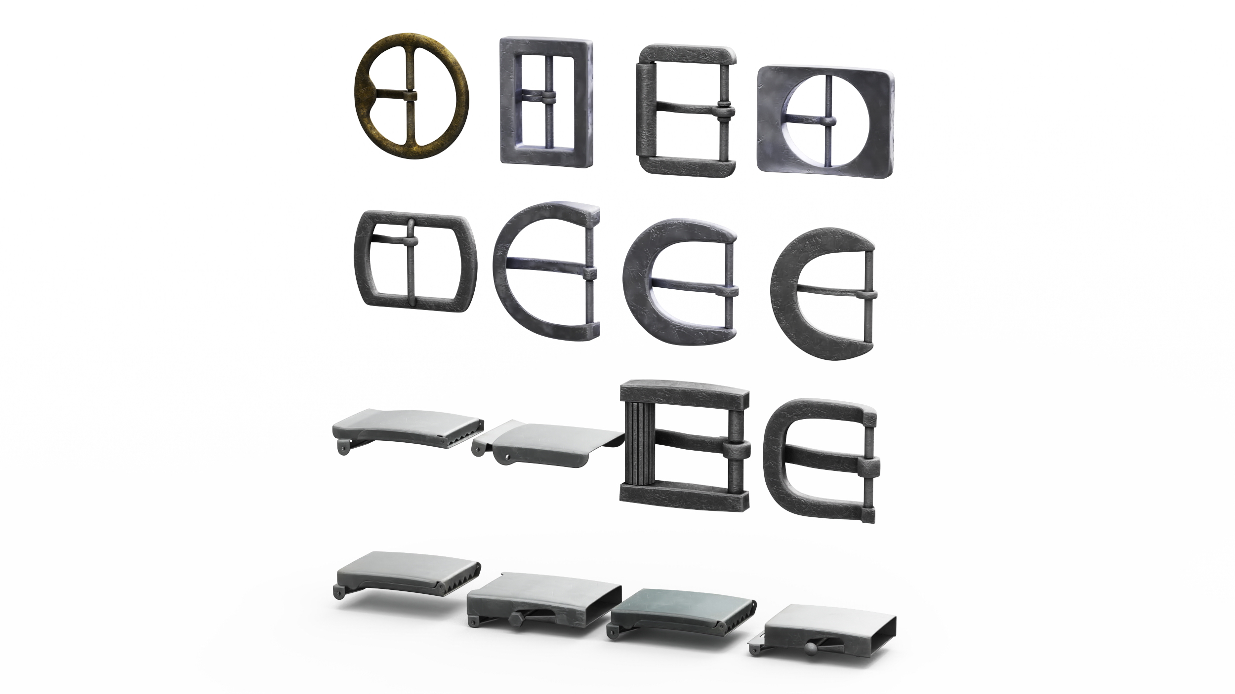 3D Used Belt Bucklers model