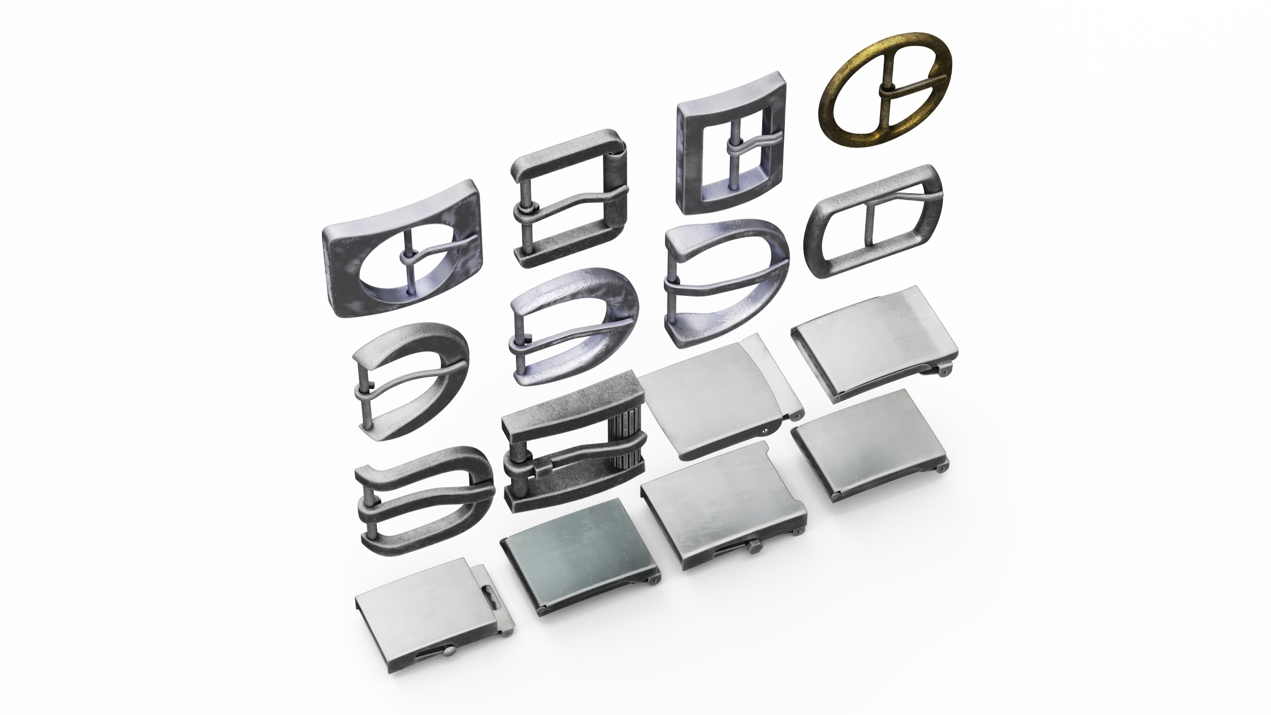3D Used Belt Bucklers model