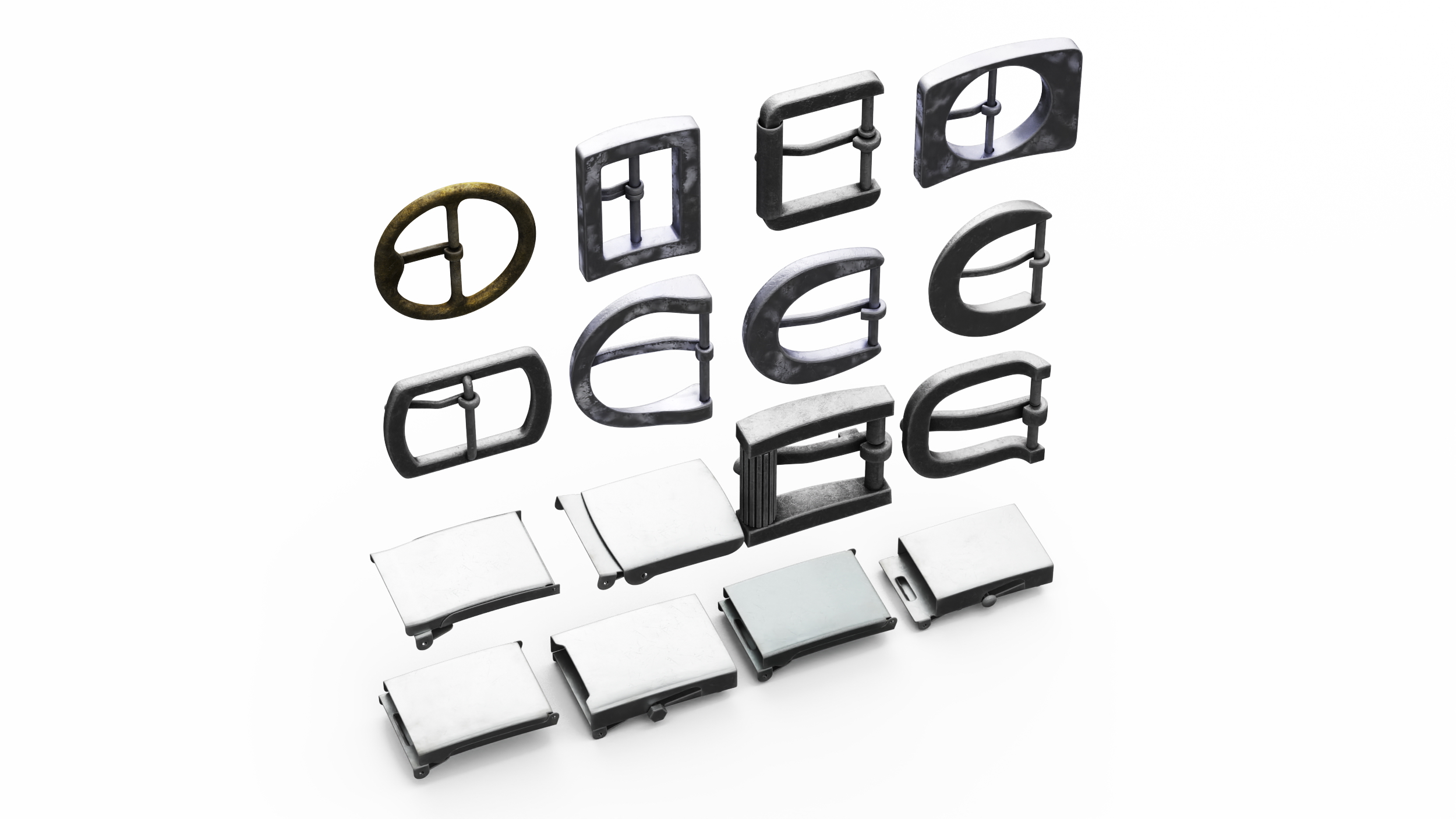 3D Used Belt Bucklers model