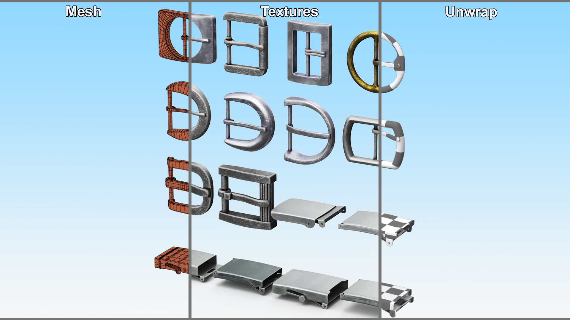 3D Used Belt Bucklers model