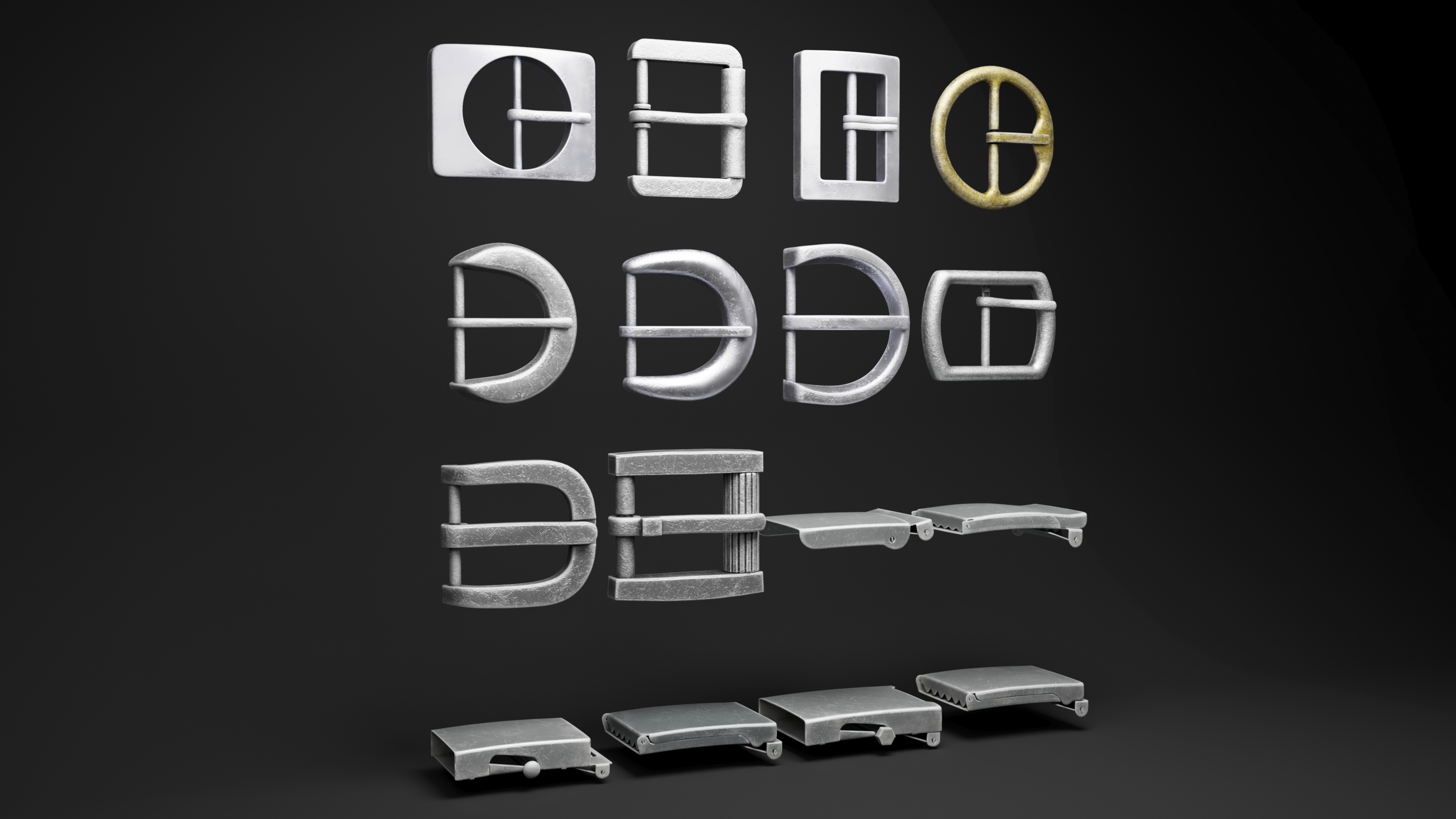 3D Used Belt Bucklers model