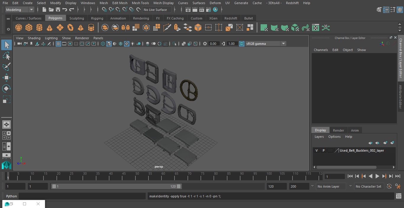 3D Used Belt Bucklers model