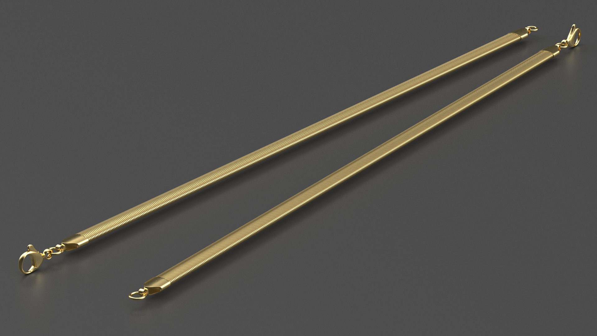 Snake Jewelry Chain Gold 3D model