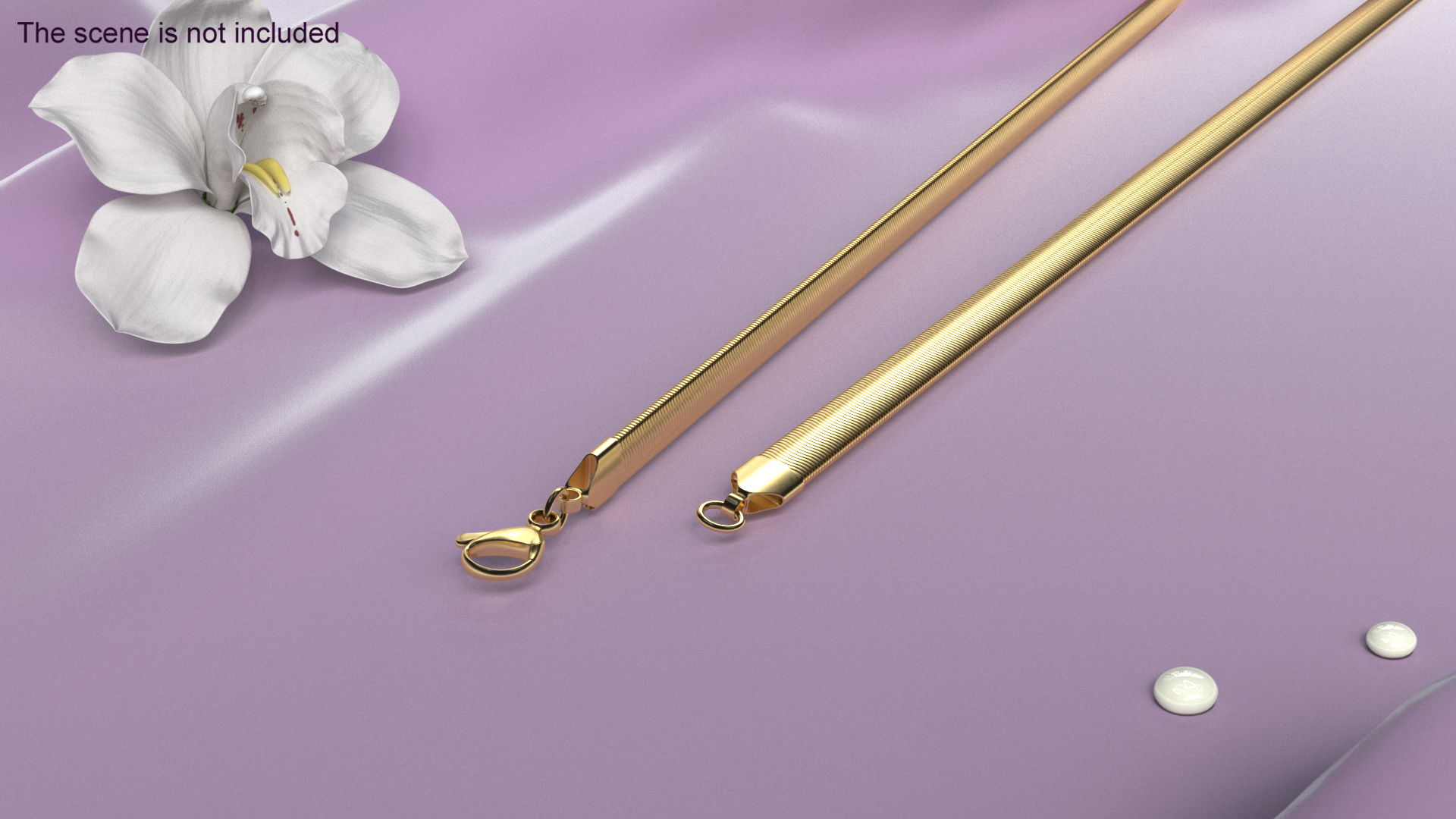Snake Jewelry Chain Gold 3D model