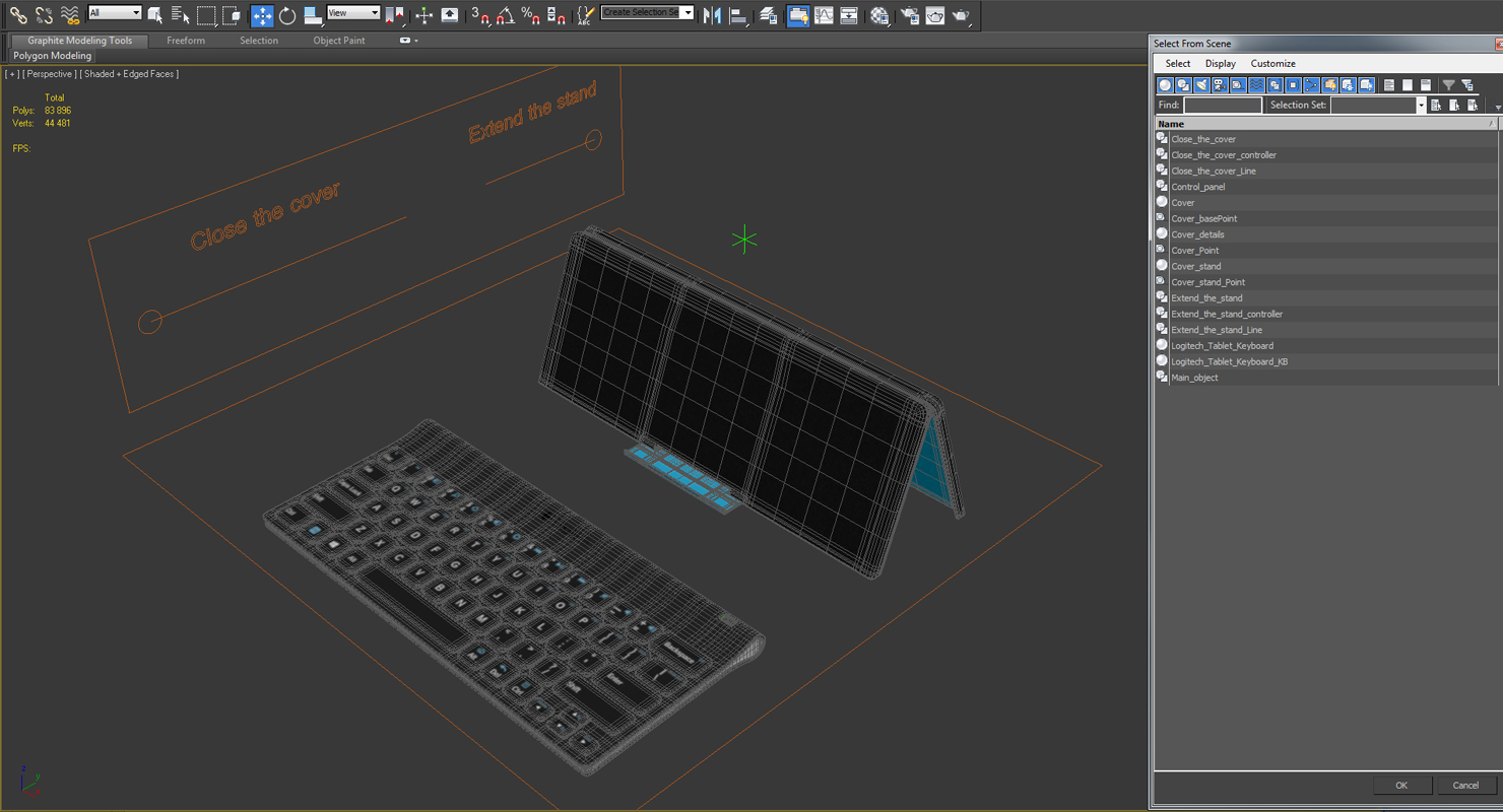3D model Logitech Tablet Keyboard for iPad Rigged