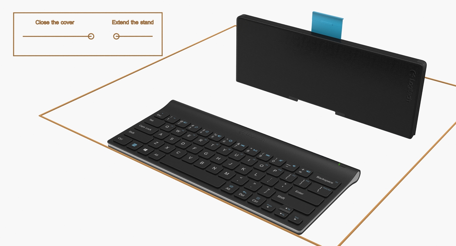 3D model Logitech Tablet Keyboard for iPad Rigged