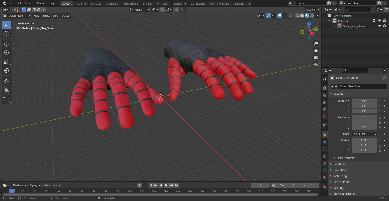 Spider Man Gloves 3D