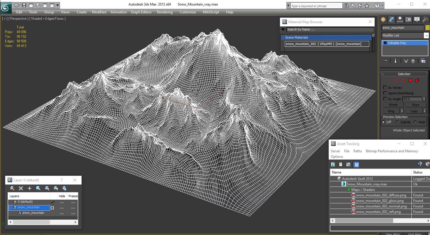 3D Snow Mountain model