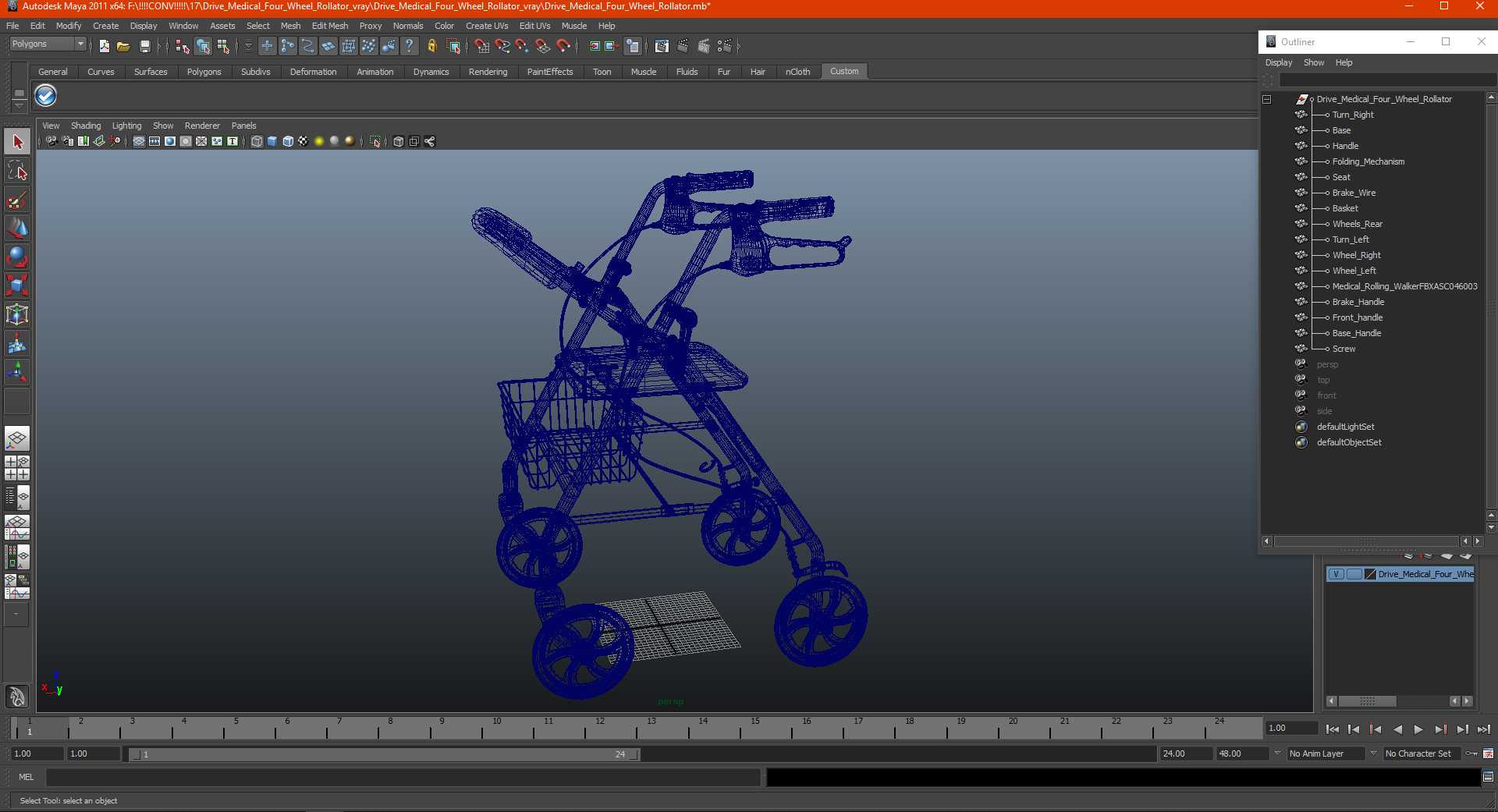3D Drive Medical Four Wheel Rollator model