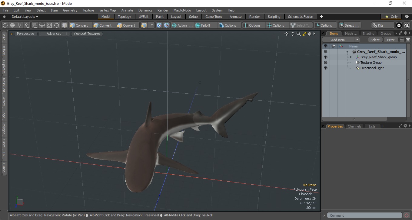 3D model Grey Reef Shark