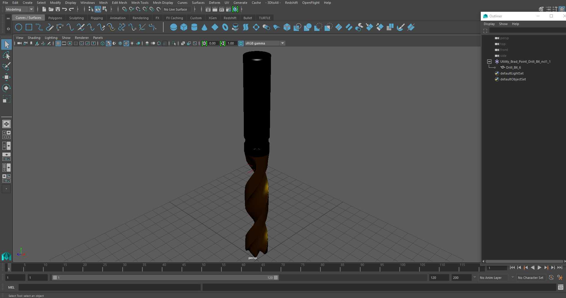 3D Utility Brad Point Drill Bit model