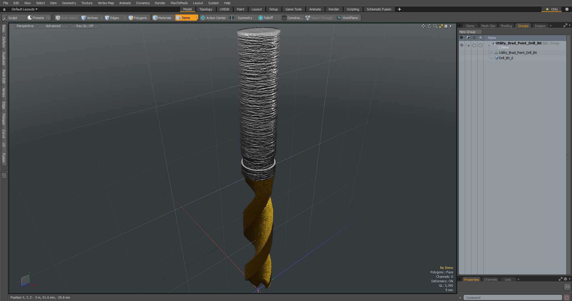 3D Utility Brad Point Drill Bit model