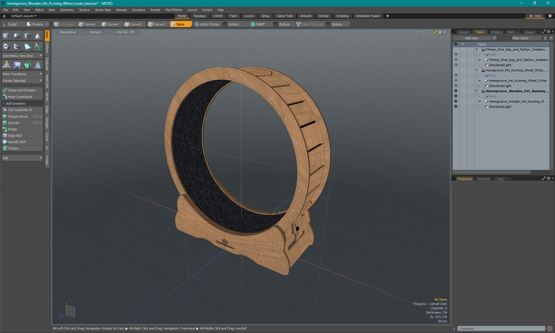 3D model Homegroove Wooden Pet Running Wheel