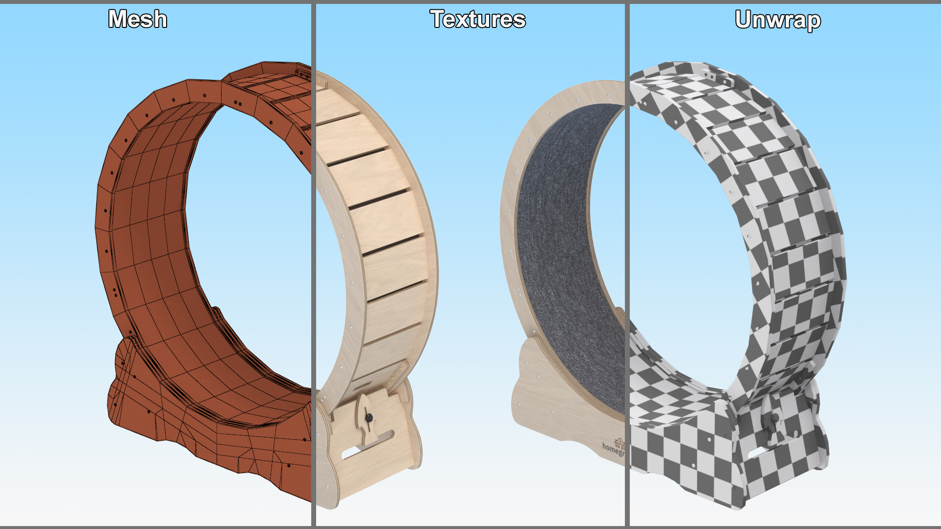 3D model Homegroove Wooden Pet Running Wheel