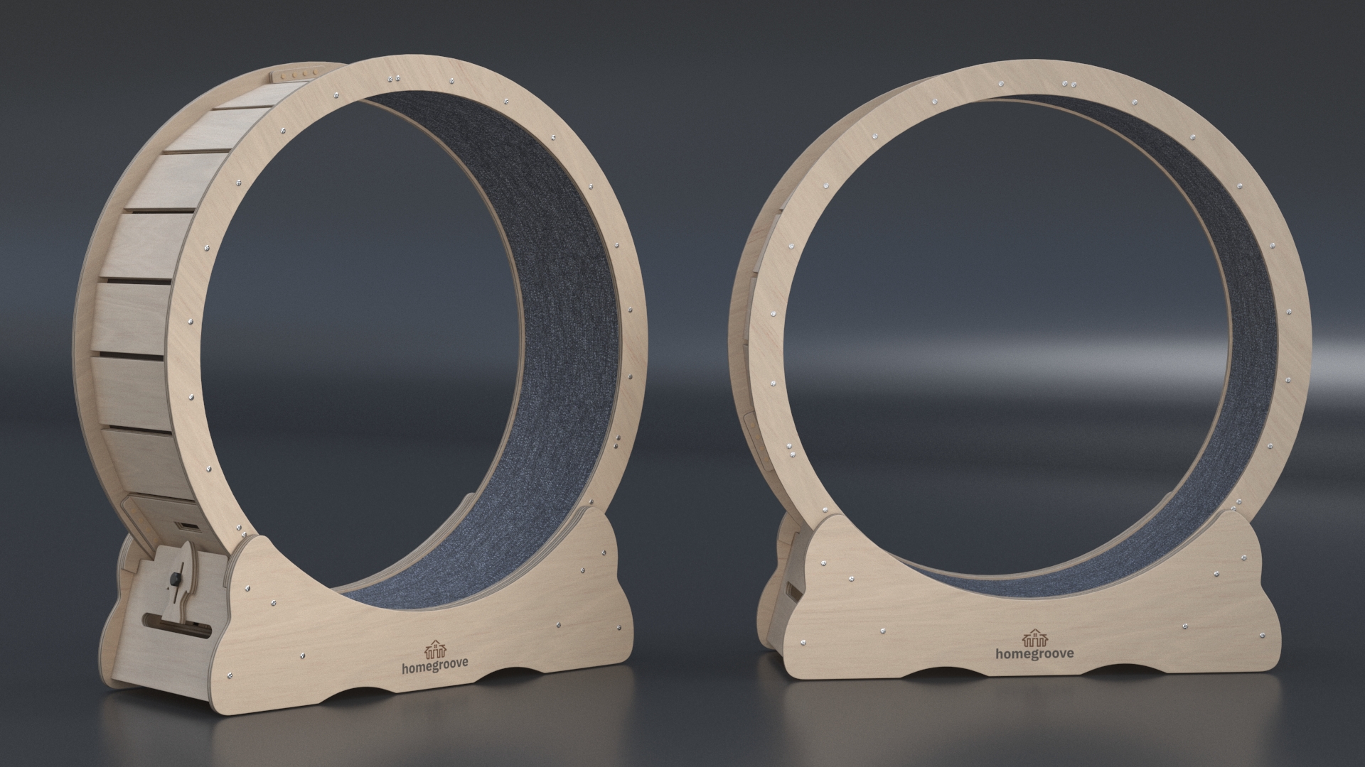 3D model Homegroove Wooden Pet Running Wheel