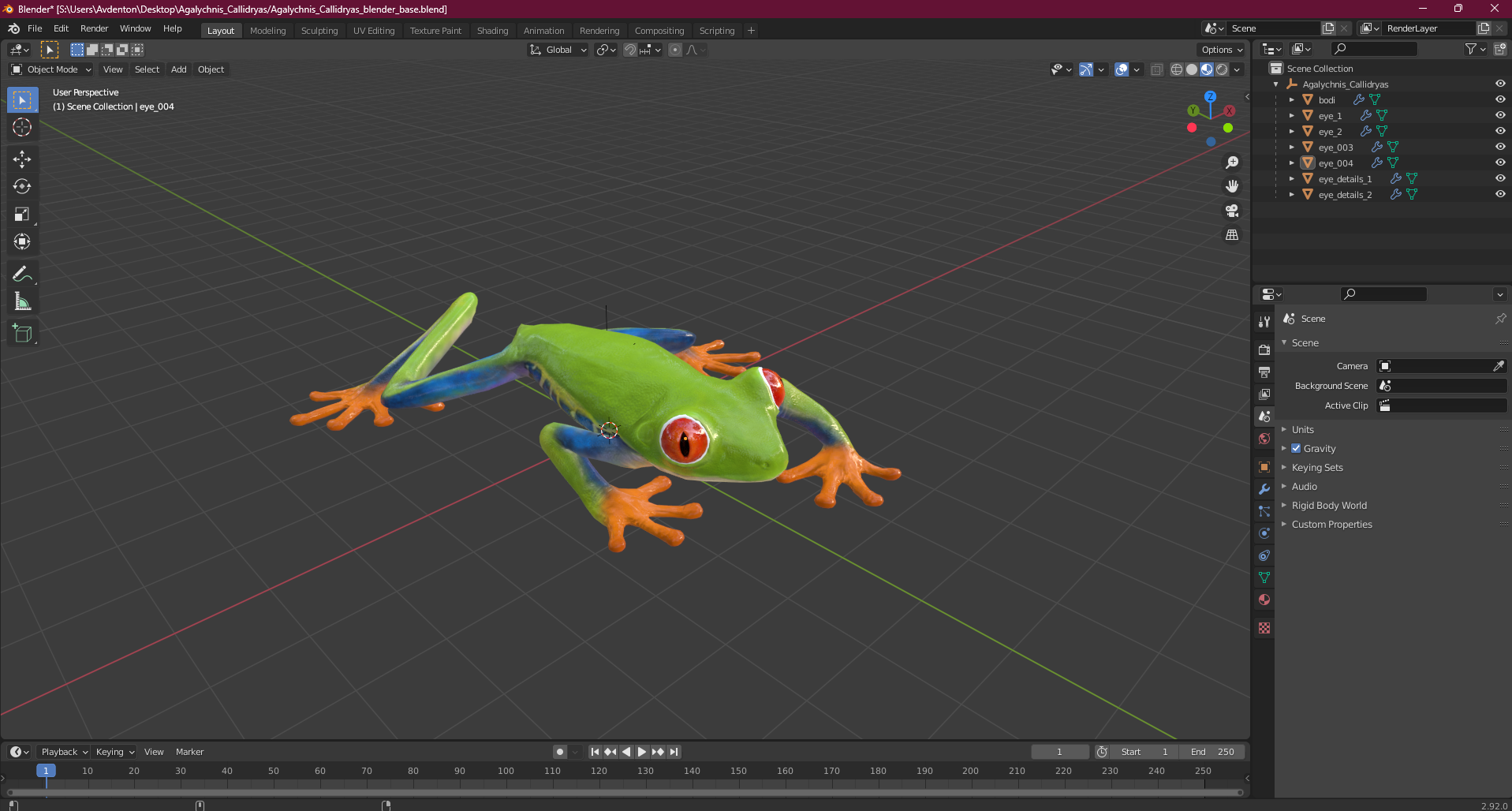 3D Agalychnis Callidryas