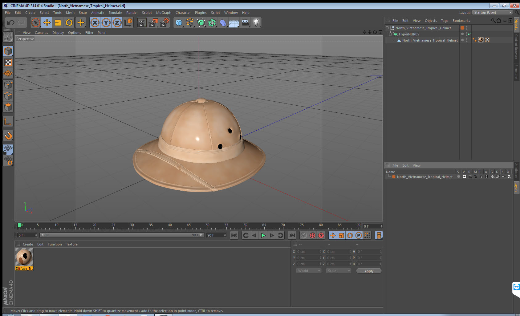 North Vietnamese Tropical Helmet 3D