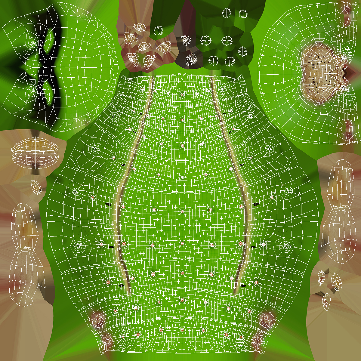 3D model Silkworm Green Rigged for Cinema 4D