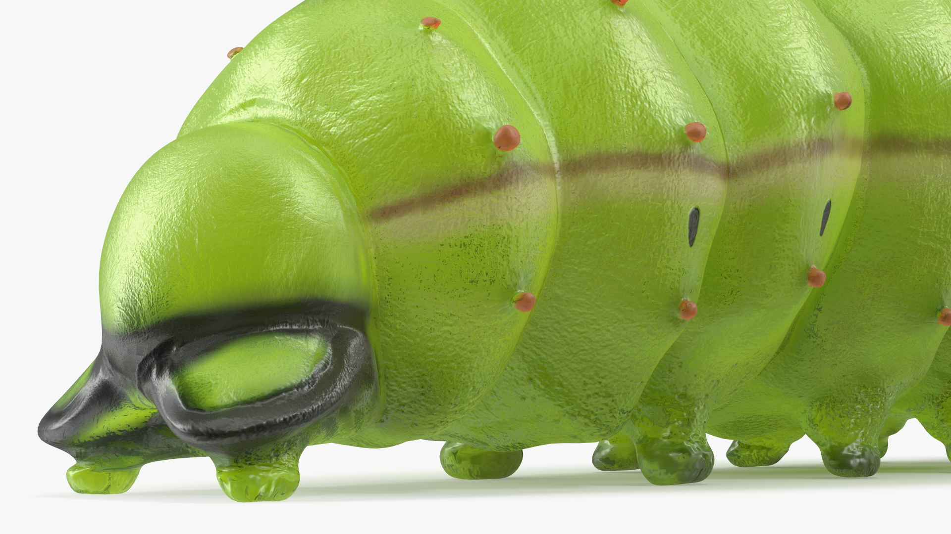 3D model Silkworm Green Rigged for Cinema 4D
