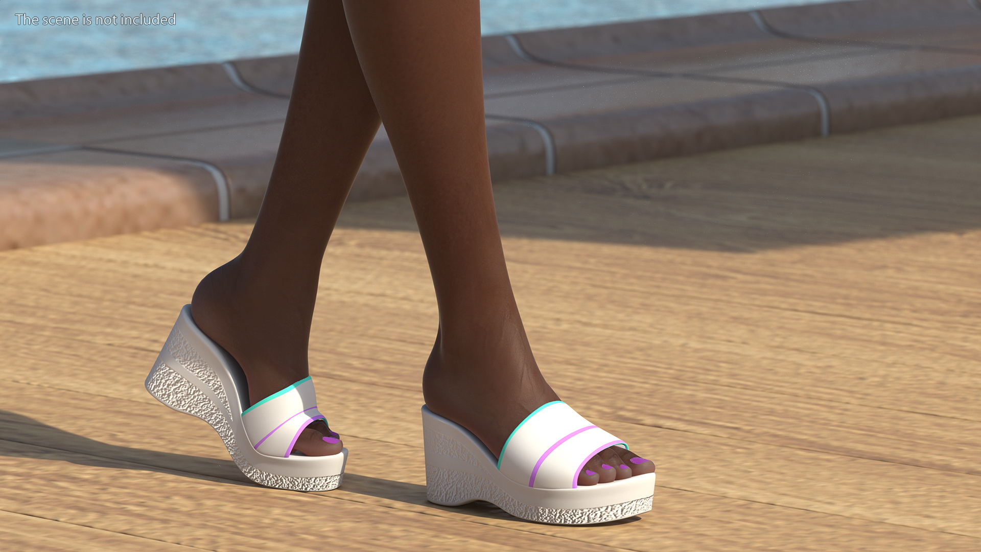 3D Dark Skinned Bikini Girl Standing Pose model