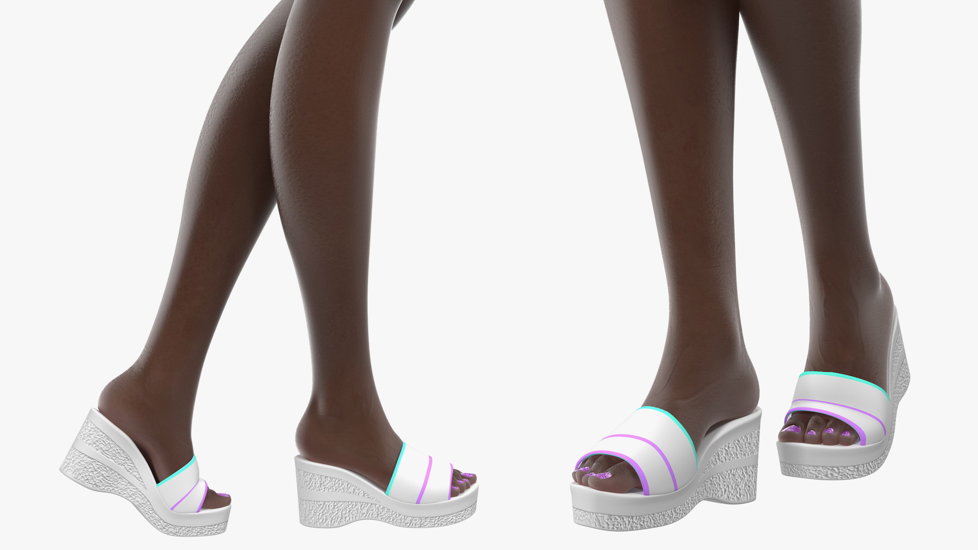 3D Dark Skinned Bikini Girl Standing Pose model