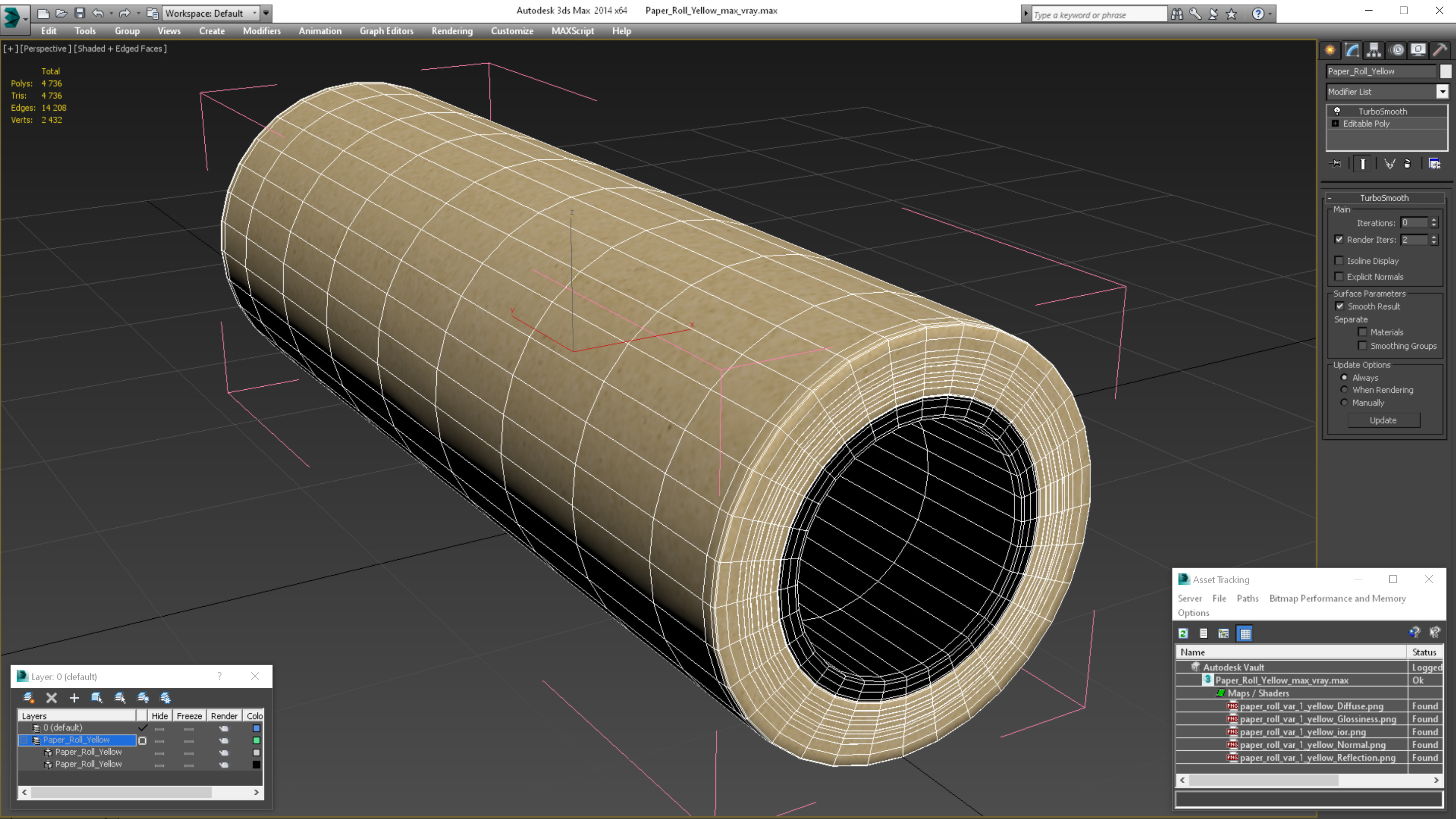 Paper Roll Yellow 3D