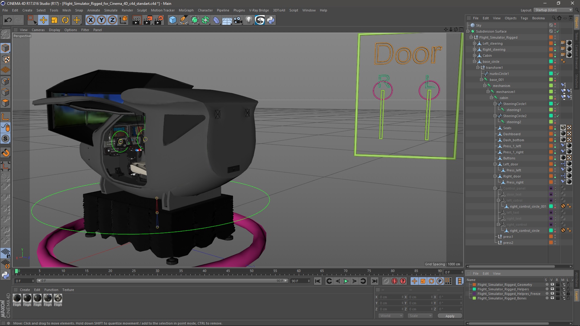 Flight Simulator Rigged for Cinema 4D 3D