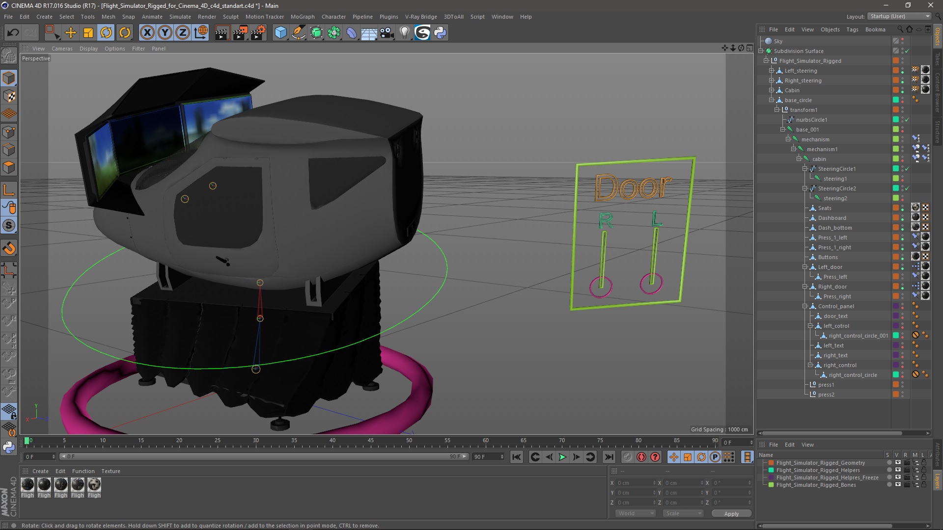 Flight Simulator Rigged for Cinema 4D 3D