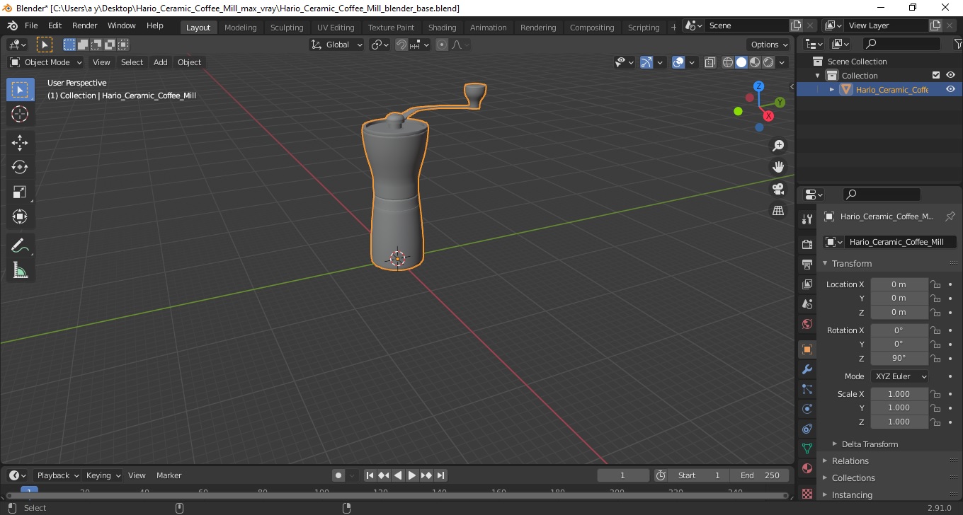 3D model Hario Ceramic Coffee Mill