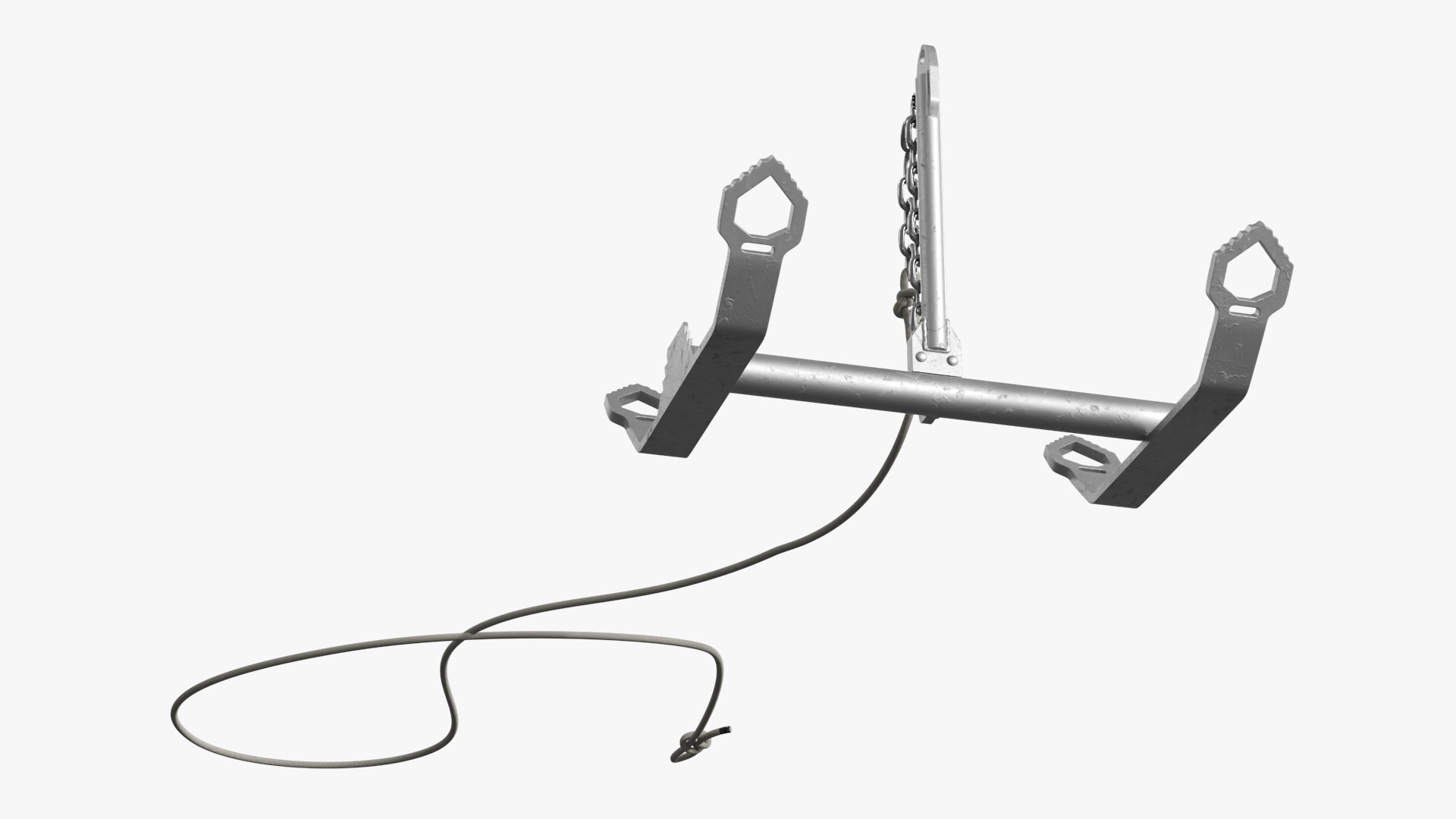Marine Anchor with Mooring Rope - view 4