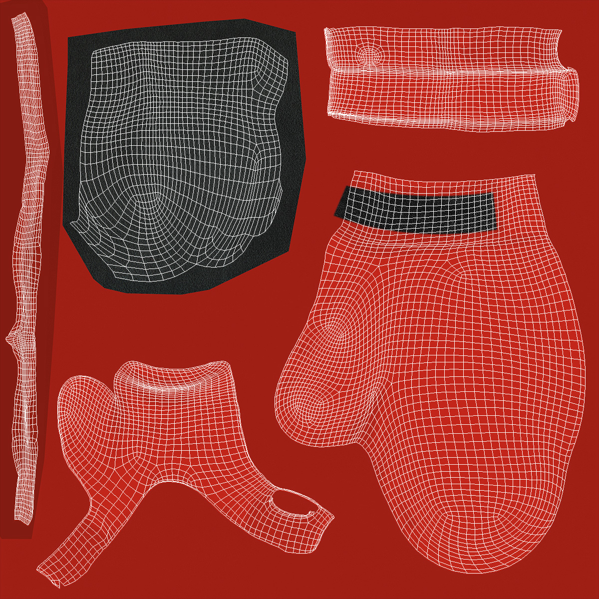 3D model Pair Of Red Boxing Gloves