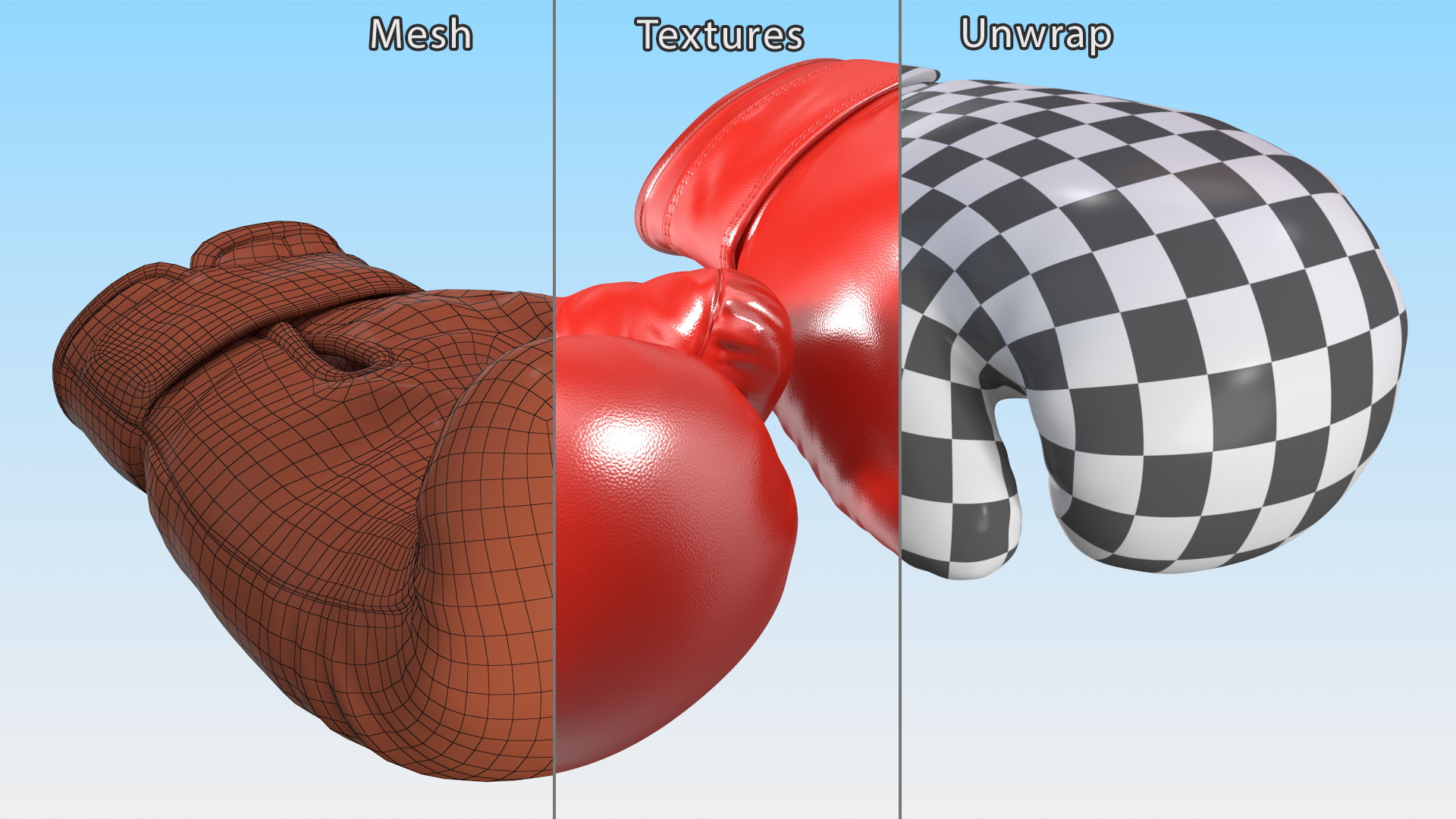 3D model Pair Of Red Boxing Gloves