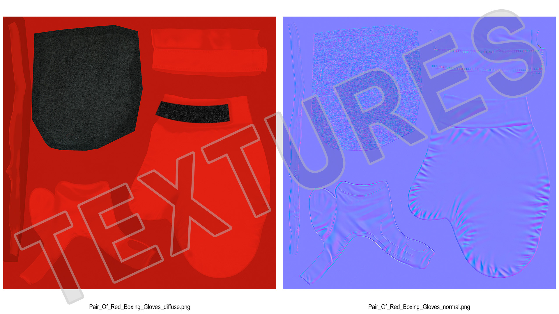 3D model Pair Of Red Boxing Gloves