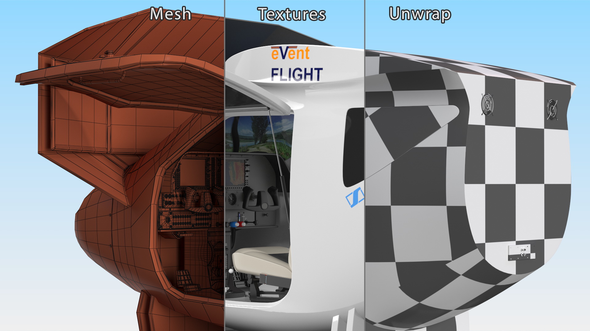 Flight Simulator Sennheiser BOT SC07 Rigged for Maya 3D