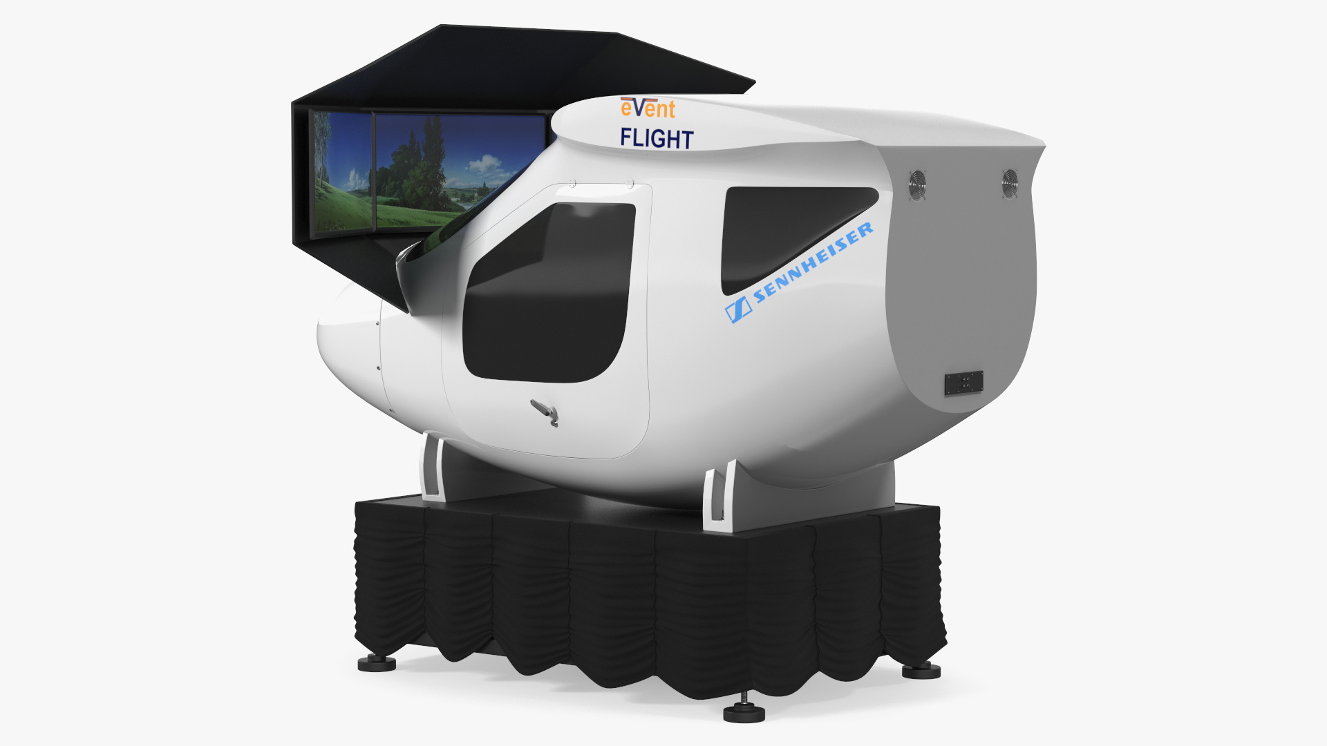 Flight Simulator Sennheiser BOT SC07 Rigged for Maya 3D