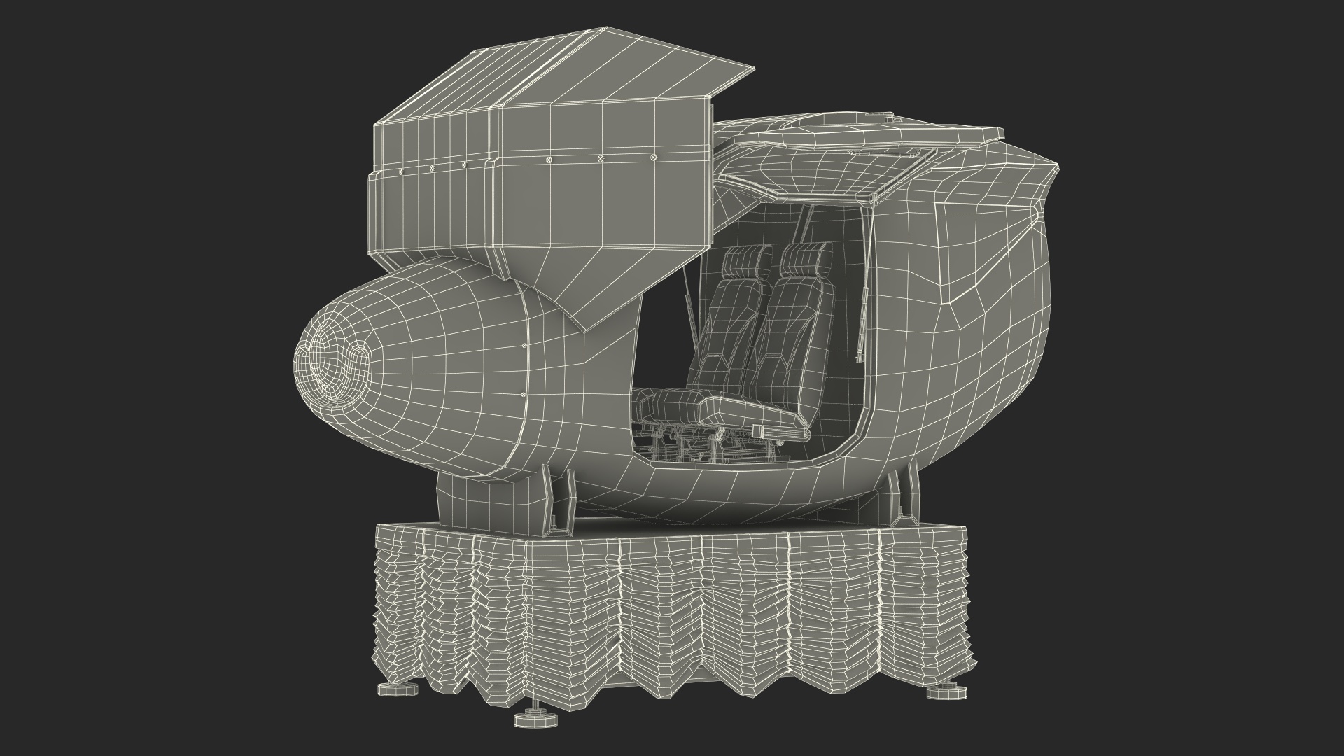 Flight Simulator Sennheiser BOT SC07 Rigged for Maya 3D