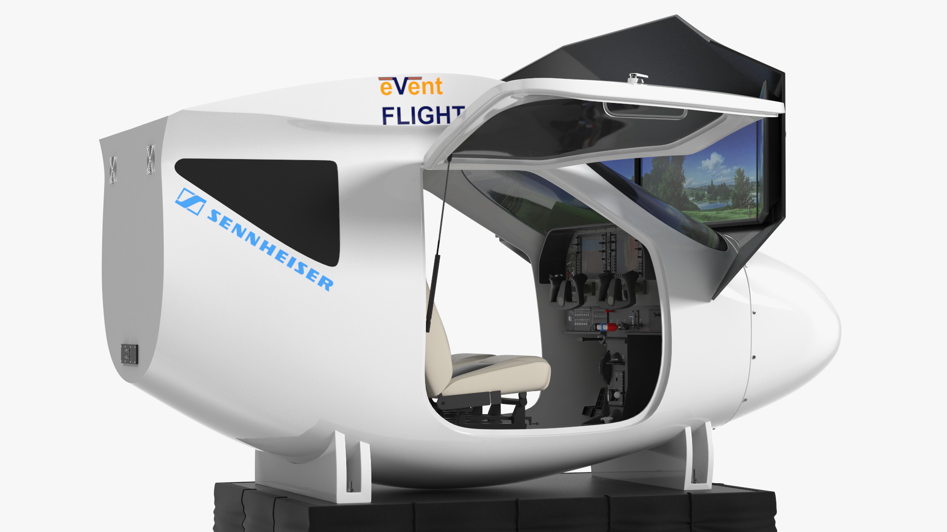 Flight Simulator Sennheiser BOT SC07 Rigged for Maya 3D