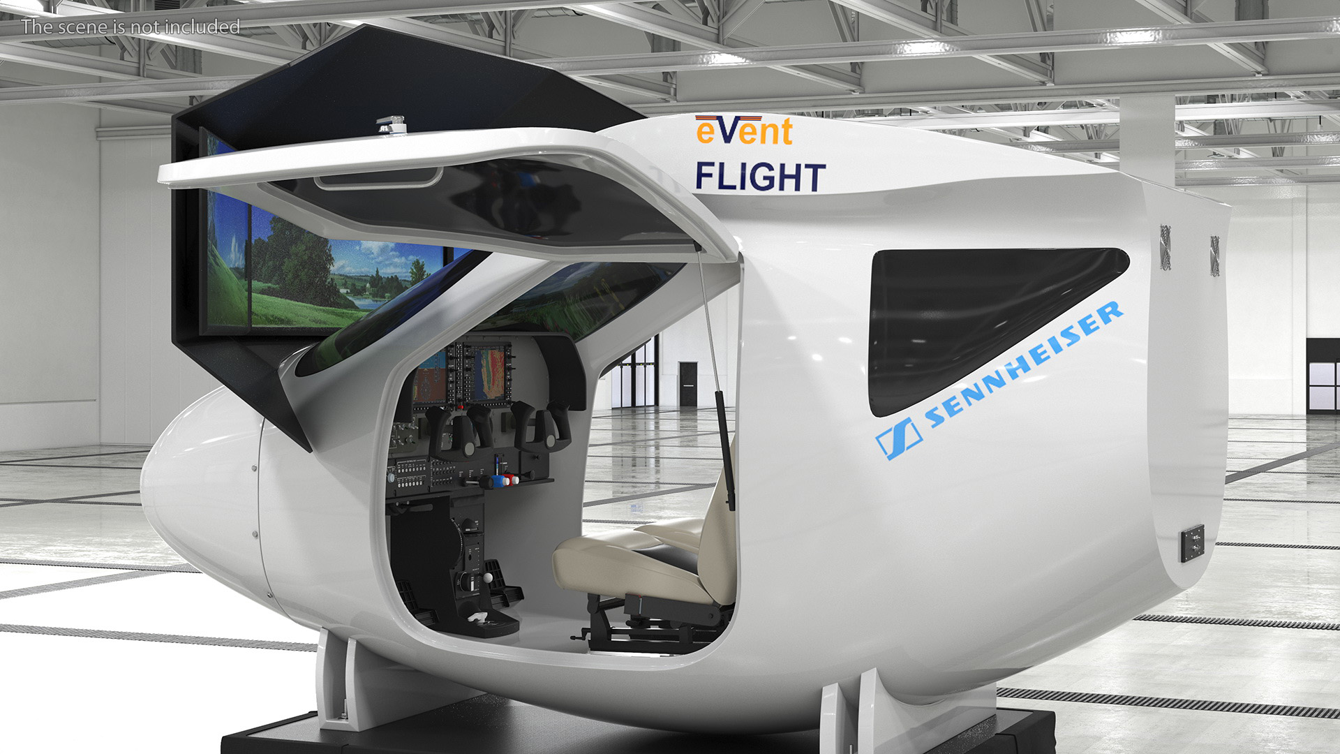 Flight Simulator Sennheiser BOT SC07 Rigged for Maya 3D