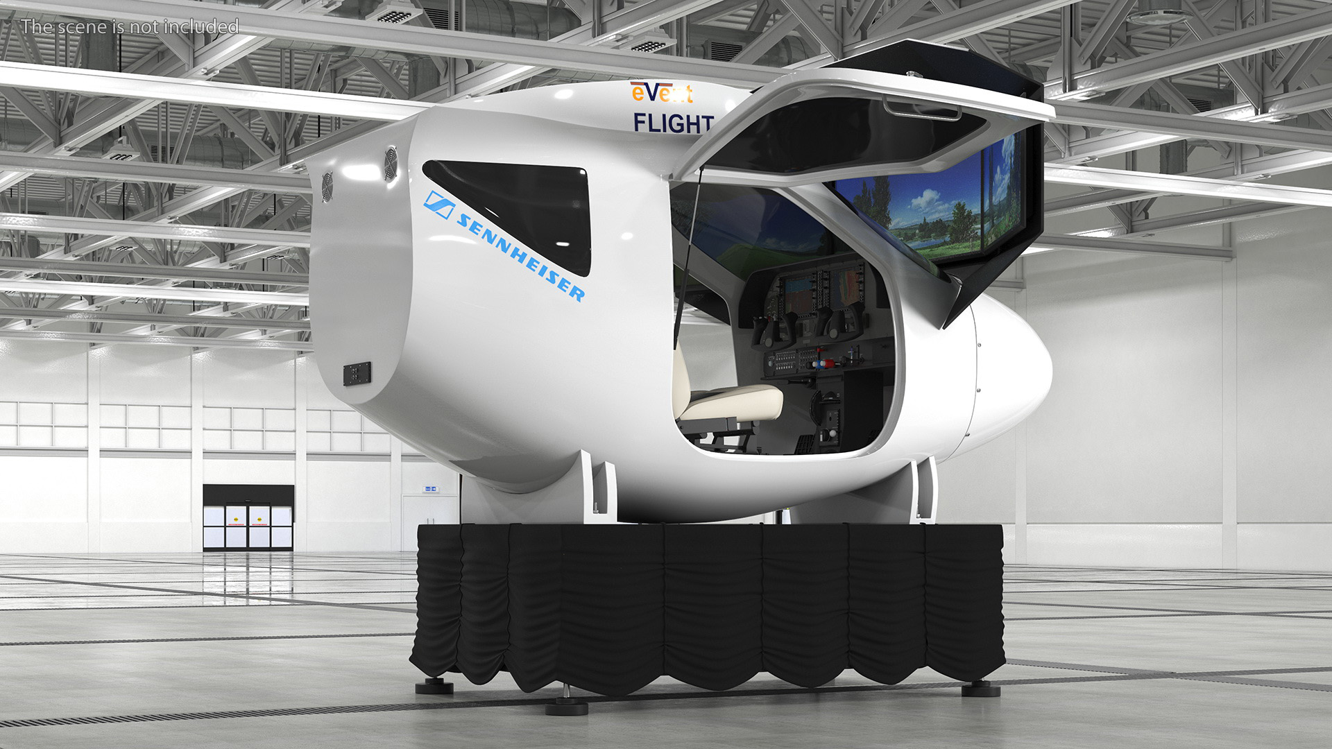 Flight Simulator Sennheiser BOT SC07 Rigged for Maya 3D